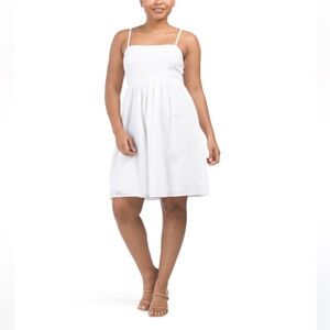 Japna Sleeveless Floral Eyelet Mini Dress